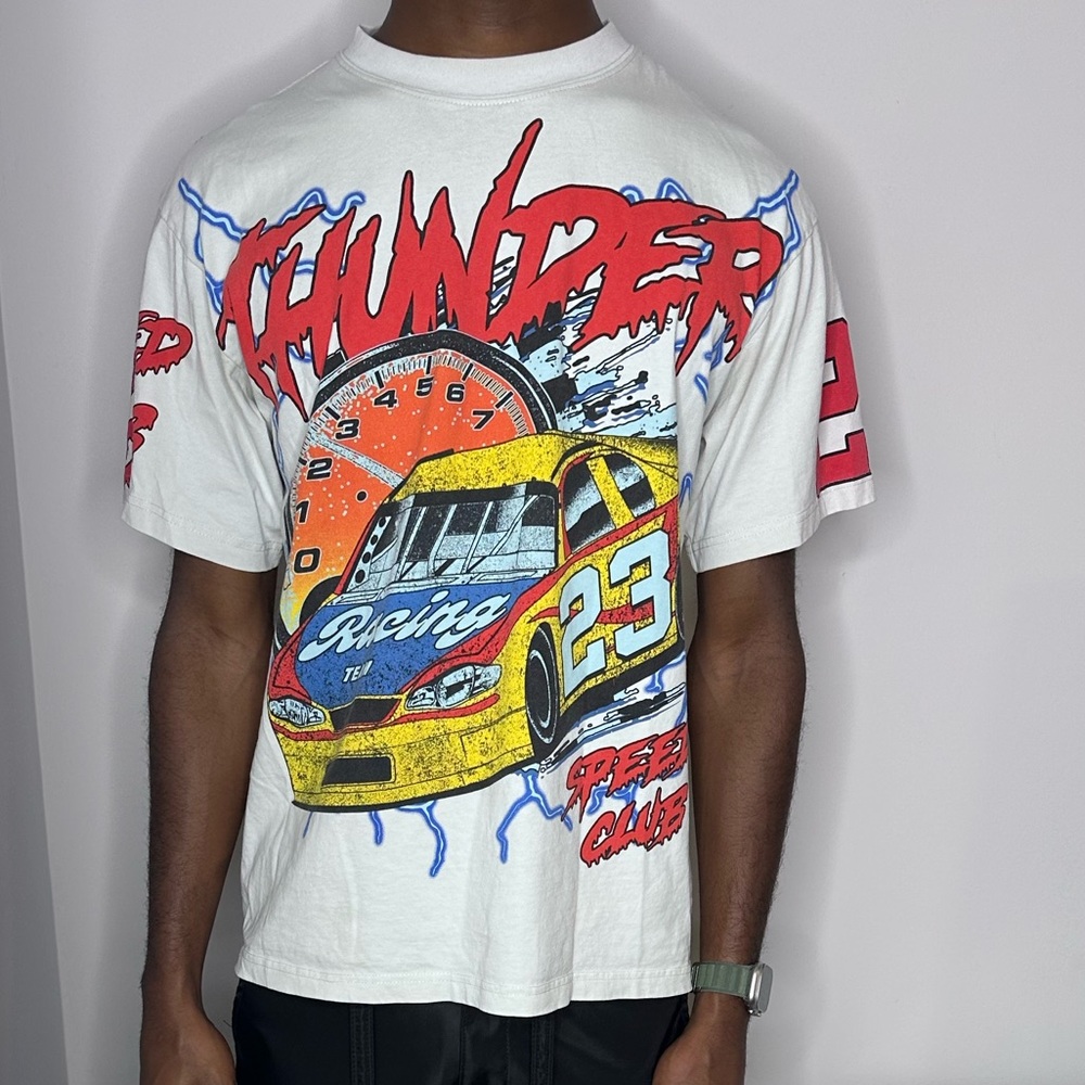 PacSun White Racing Graphic Tee